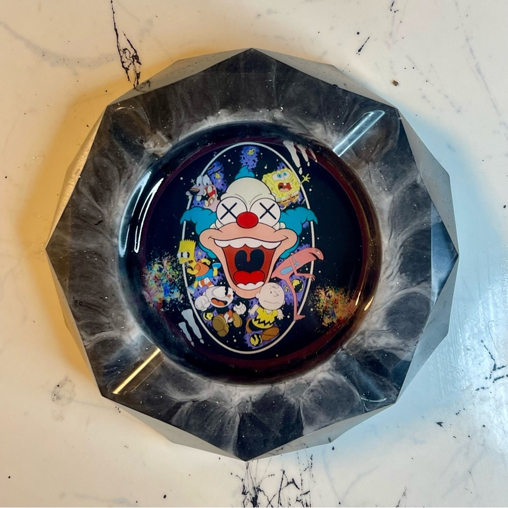 Krusty The Clown Art Ashtray | Classic Cartoon Mashup Collectible